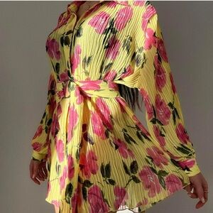 White Fox Boutique Women's Yellow and Pink Dress